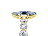 Yellow gold Marquise Cut Aquamarine Prong Setting with Side Stones on a Pave Band_5