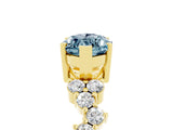 Yellow gold Marquise Cut Aquamarine Scattered Round Accent Ring with Prong Setting_17