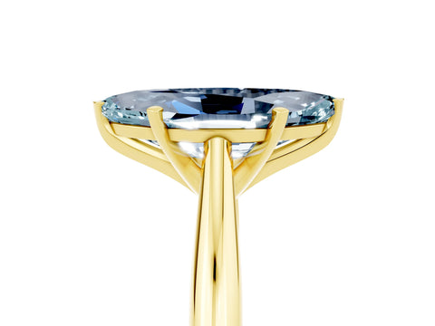 Yellow gold Marquise Cut Aquamarine Solitaire Engagement Ring with Cathedral Setting and Four-Prong Mount_17