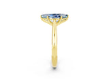 Yellow gold Marquise Cut Aquamarine Solitaire Engagement Ring with Cathedral Setting and Four-Prong Mount_26