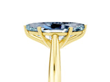 Yellow gold Marquise Cut Aquamarine Solitaire Engagement Ring with Cathedral Setting and Four-Prong Mount_29