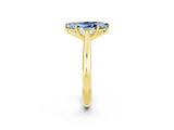 Yellow gold Marquise Cut Aquamarine Solitaire Engagement Ring with Cathedral Setting and Four-Prong Mount_32