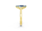 Yellow gold Marquise Cut Aquamarine Solitaire Engagement Ring with Cathedral Setting and Four-Prong Mount_68