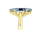 Yellow gold Marquise Cut Aquamarine Solitaire Engagement Ring with Cathedral Setting and Four-Prong Mount_71