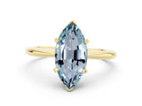 Yellow gold Marquise Cut Aquamarine Solitaire Engagement Ring with Classic Band and Four-Prong Setting_24