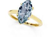 Yellow gold Marquise Cut Aquamarine Solitaire Engagement Ring with Classic Band and Four-Prong Setting_25