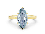 Yellow gold Marquise Cut Aquamarine Solitaire Engagement Ring with Classic Band and Four-Prong Setting_44
