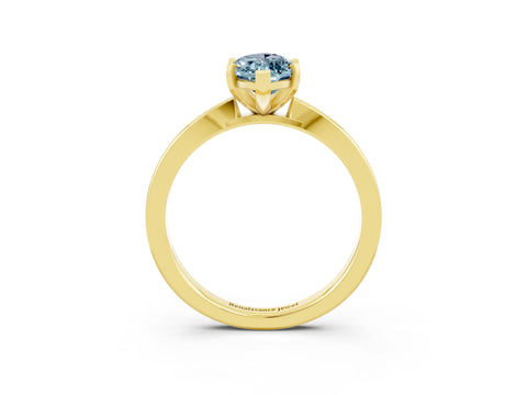Yellow gold Marquise Cut Aquamarine Solitaire Engagement Ring with Classic Band and Four-Prong Setting_47