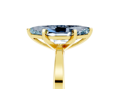 Yellow gold Marquise Cut Aquamarine Solitaire Engagement Ring with Classic Band and Four-Prong Setting_49