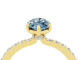 Yellow gold Marquise Cut Aquamarine Solitaire Engagement Ring with Pavé Band and Four-Prong Setting_4