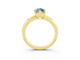 Yellow gold Marquise Cut Aquamarine Solitaire Engagement Ring with Round Band and Four-Prong Setting_3