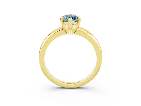 Yellow gold Marquise Cut Aquamarine Solitaire Engagement Ring with Round Band and Four-Prong Setting_3
