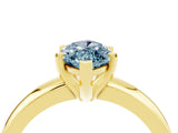 Yellow gold Marquise Cut Aquamarine Solitaire Engagement Ring with Round Band and Four-Prong Setting_4