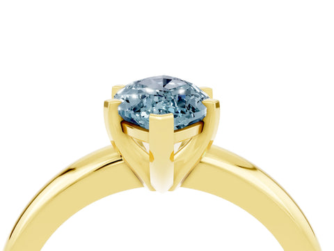Yellow gold Marquise Cut Aquamarine Solitaire Engagement Ring with Round Band and Four-Prong Setting_4