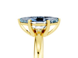 Yellow gold Marquise Cut Aquamarine Solitaire Engagement Ring with Round Band and Four-Prong Setting_5