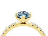 Yellow gold Marquise Cut Aquamarine Solitaire Pavé Band with Four-Prong Setting_4
