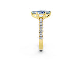 Yellow gold Marquise Cut Aquamarine Solitaire Pavé Engagement Ring with Round Band and Prong Setting_14