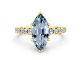 Yellow gold Marquise Cut Aquamarine Solitaire Pavé Engagement Ring with Round Band and Prong Setting_73