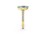 Yellow gold Marquise Cut Aquamarine Solitaire Pavé Engagement Ring with Round Band and Prong Setting_75