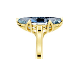 Yellow gold Marquise Cut Aquamarine Solitaire Ring with Flower Prong Setting and Classic Band_41