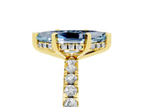 Yellow gold Marquise Cut Aquamarine Solitaire Ring with Round  Pavé Band and Four-Prong Setting_41