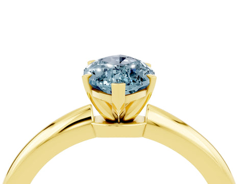 Yellow gold Marquise Cut Aquamarine Solitaire Ring with Six-Prong Setting and Classic Band_4