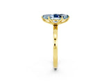 Yellow gold Marquise Cut Aquamarine Solitaire Ring with Thin Band and Prong Setting_14