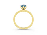 Yellow gold Marquise Cut Aquamarine Solitaire Ring with Thin Band and Prong Setting_15