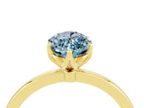 Yellow gold Marquise Cut Aquamarine Solitaire Ring with Thin Band and Prong Setting_16