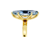 Yellow gold Marquise Cut Aquamarine Solitaire Ring with Thin Band and Prong Setting_17