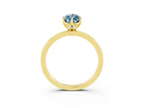Yellow gold Marquise Cut Aquamarine Solitaire Ring with Thin Band and Prong Setting_27