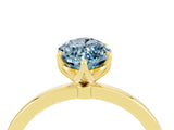 Yellow gold Marquise Cut Aquamarine Solitaire Ring with Thin Band and Prong Setting_28