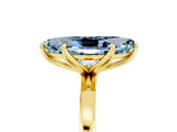 Yellow gold Marquise Cut Aquamarine Solitaire Ring with Thin Band and Prong Setting_29