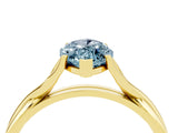 Yellow gold Marquise Cut Aquamarine Solitaire Twist Band Prong Setting Ring_40