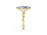 Yellow gold Marquise Cut Aquamarine Solitaire Twisted Band with Round  Accents and Prong Setting_14