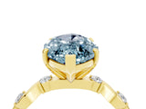 Yellow gold Marquise Cut Aquamarine Solitaire Twisted Band with Round  Accents and Prong Setting_16