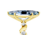 Yellow gold Marquise Cut Aquamarine Solitaire Twisted Band with Round  Accents and Prong Setting_17