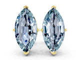 Yellow gold Marquise Cut Aquamarine Stud Earrings_18
