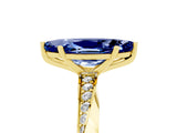 Yellow gold Marquise Cut Blue Sapphire Engagement Ring with Side Stone Accents and Four-Prong Setting_65