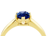 Yellow gold Marquise Cut Blue Sapphire Solitaire Engagement Ring with Classic Band and Four-Prong Setting_16