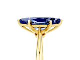 Yellow gold Marquise Cut Blue Sapphire Solitaire Engagement Ring with Classic Band and Four-Prong Setting_17