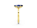 Yellow gold Marquise Cut Blue Sapphire Solitaire Engagement Ring with Classic Band and Four-Prong Setting_26