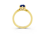 Yellow gold Marquise Cut Blue Sapphire Solitaire Engagement Ring with Classic Band and Four-Prong Setting_27