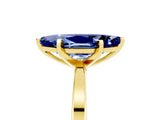 Yellow gold Marquise Cut Blue Sapphire Solitaire Engagement Ring with Classic Band and Four-Prong Setting_29
