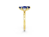 Yellow gold Marquise Cut Blue Sapphire Solitaire Ring with Thin Band and Four-Prong Setting_14
