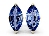 Yellow gold Marquise Cut Blue Sapphire Stud Earrings_24