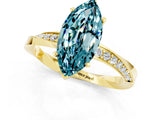 Yellow gold Marquise Cut Blue Topaz Engagement Ring with Side Stone Accents and Four-Prong Setting_61