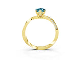 Yellow gold Marquise Cut Blue Topaz Engagement Ring with Side Stone Accents and Four-Prong Setting_63