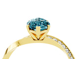 Yellow gold Marquise Cut Blue Topaz Engagement Ring with Side Stone Accents and Four-Prong Setting_64