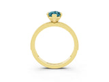 Yellow gold Marquise Cut Blue Topaz Milgrain Pavé Engagement Ring with Four-Prong Setting_3
